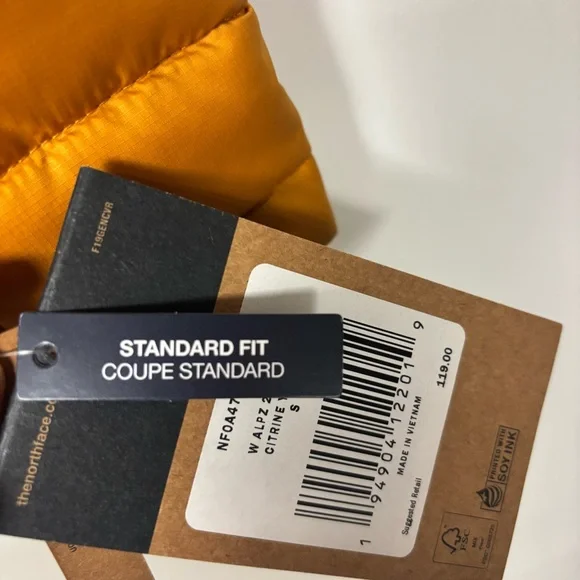 NWT The North Face Womens Alpz 2.0 Down Vest SMALL Citrine Yellow Orange Pumpkin - Picture 10 of 16